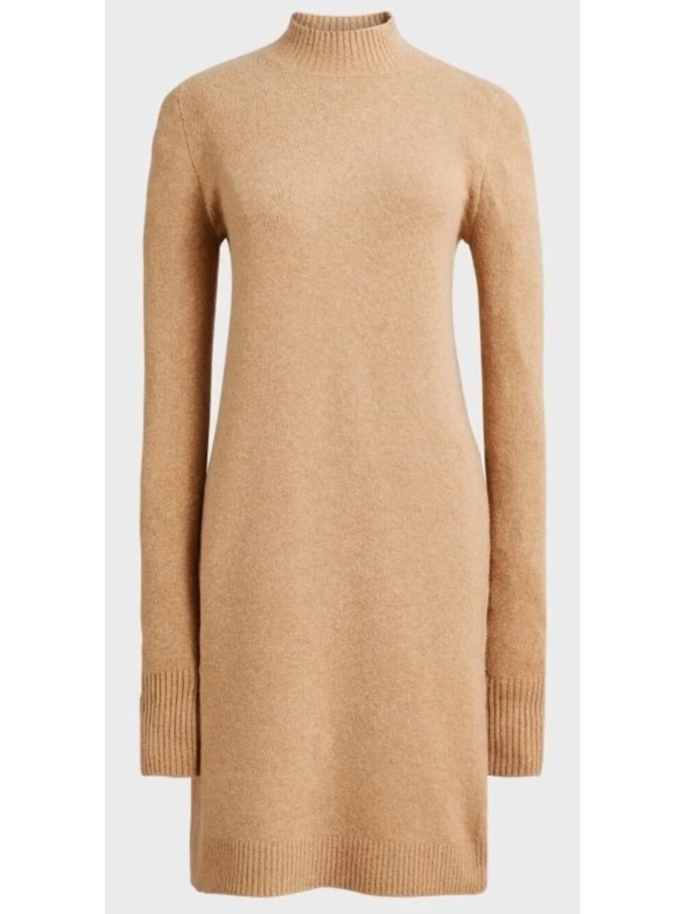 J. Crew Mockneck Extra Soft Yarn Wool Blend Sweater Dress in Camel Brown Size XL